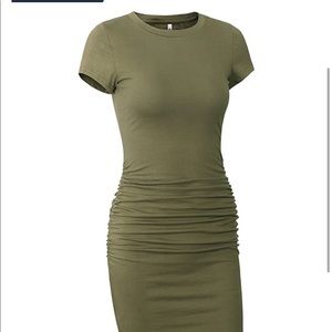 Olive Ruched dress